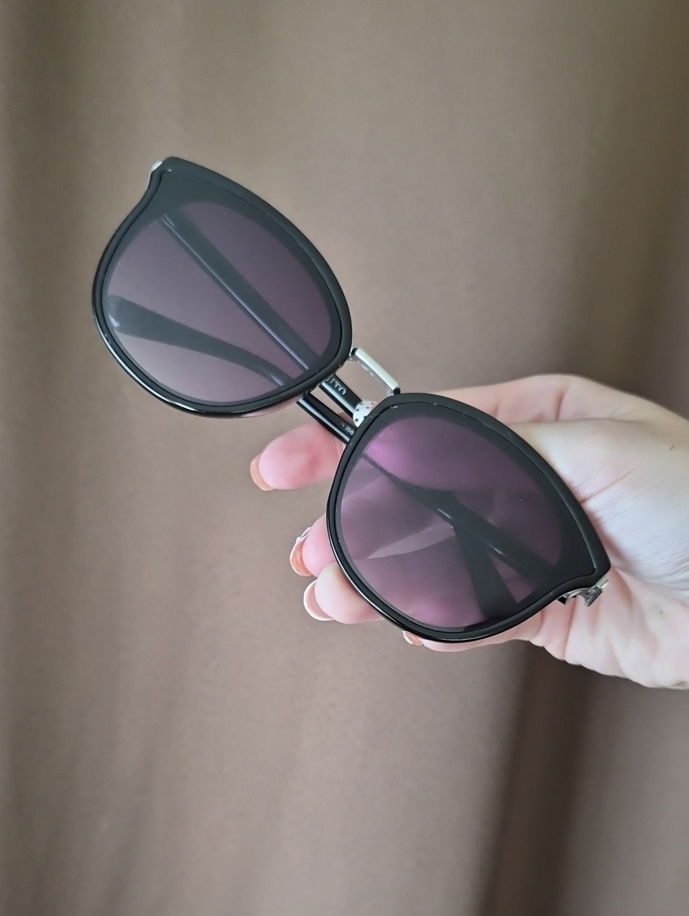 Vince Camuto Cat Eye Black Sunglasses with Purple Lenses - Women Accessories